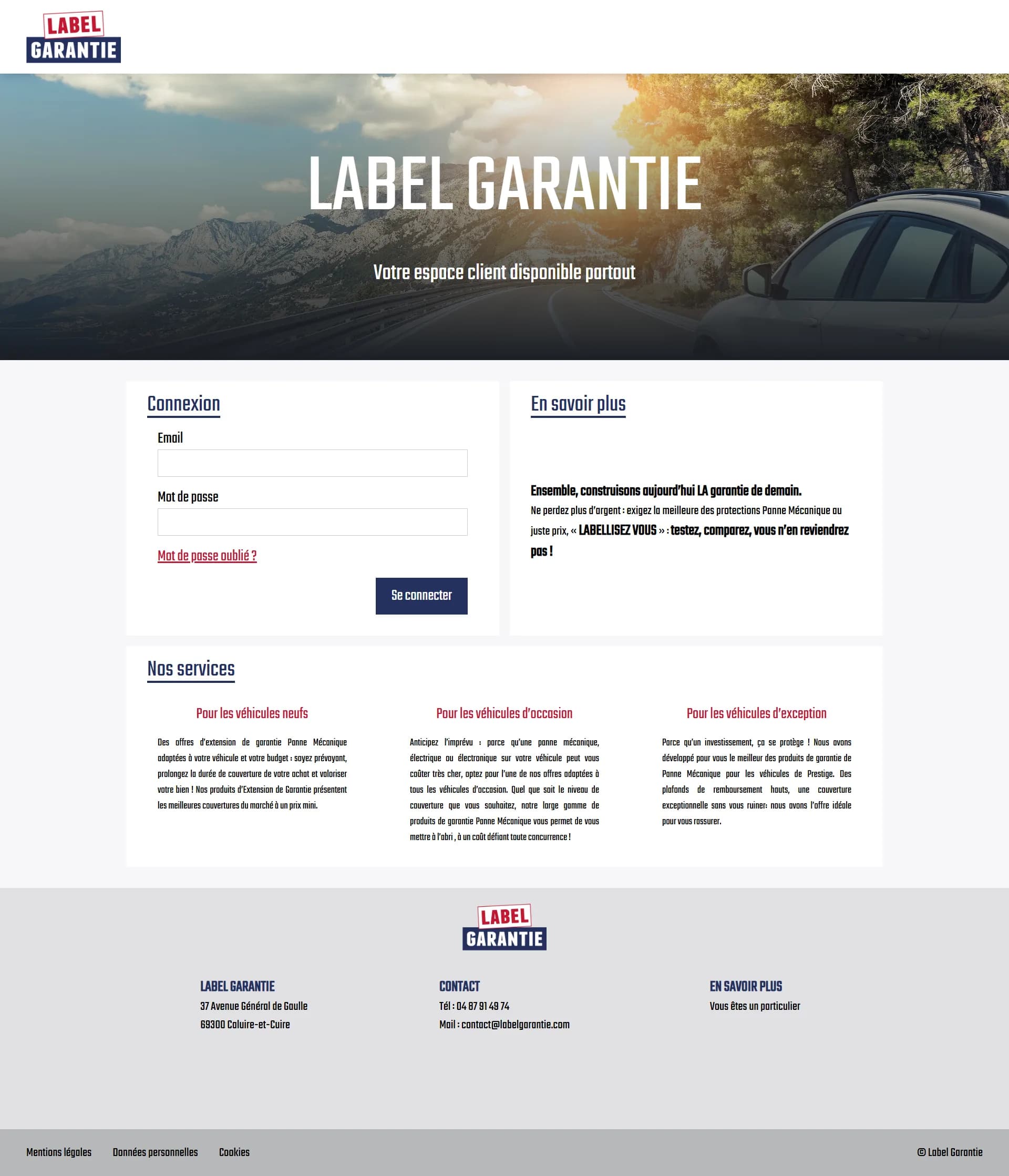 Label Garantie – Main Website — professional project preview